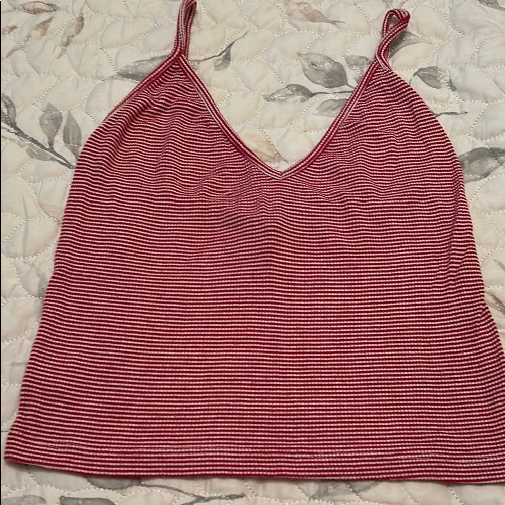 Brandy Melville Striped Red Tank Top